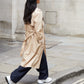 Women's Stone Double Breasted Trench Coat