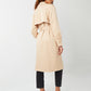 Women's Stone Double Breasted Trench Coat
