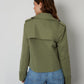 Women's Khaki Double Breasted Cropped Trench Coat