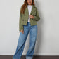 Women's Khaki Double Breasted Cropped Trench Coat