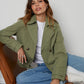 Women's Khaki Double Breasted Cropped Trench Coat