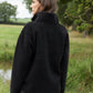 Women's Black Half Zip Borg Fleece