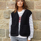 Women's Black Reversible Fleece Borg Gilet